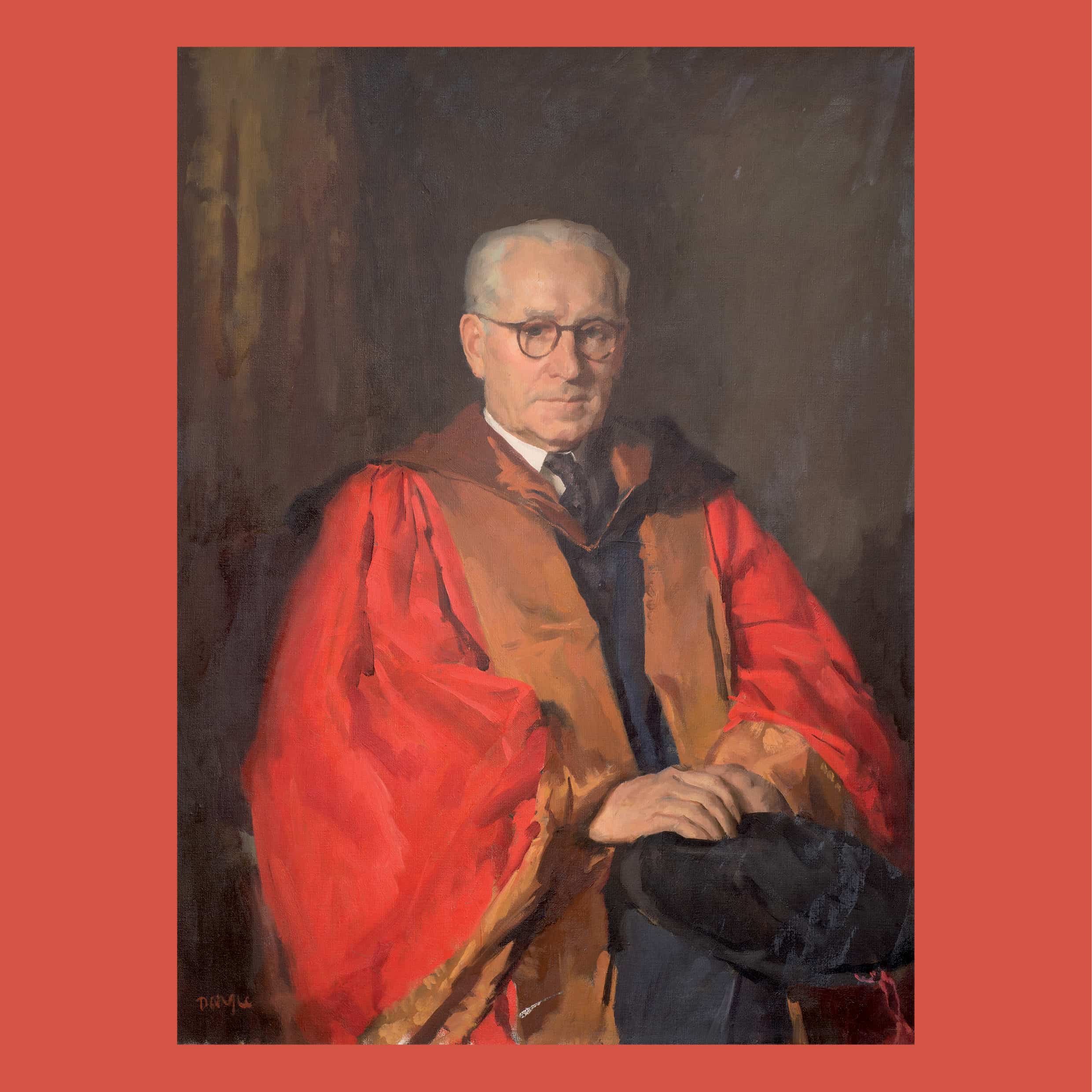  William Dargie (Australian, 1912–2003), William John Tuckfield, 1951, oil on canvas,  sight 100.0 × 73.8 cm. 1951.0004, gift of the dental profession 1951, University of Melbourne Art Collection. 
